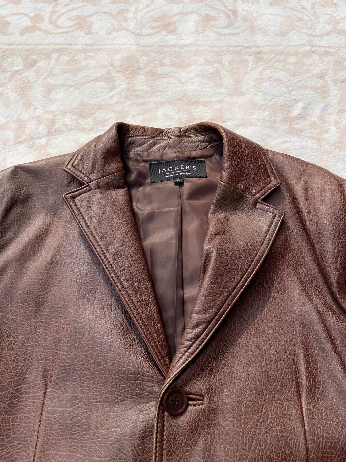 빈티지 브라운 램스킨 쓰리버튼 블레이져 상품이미지2