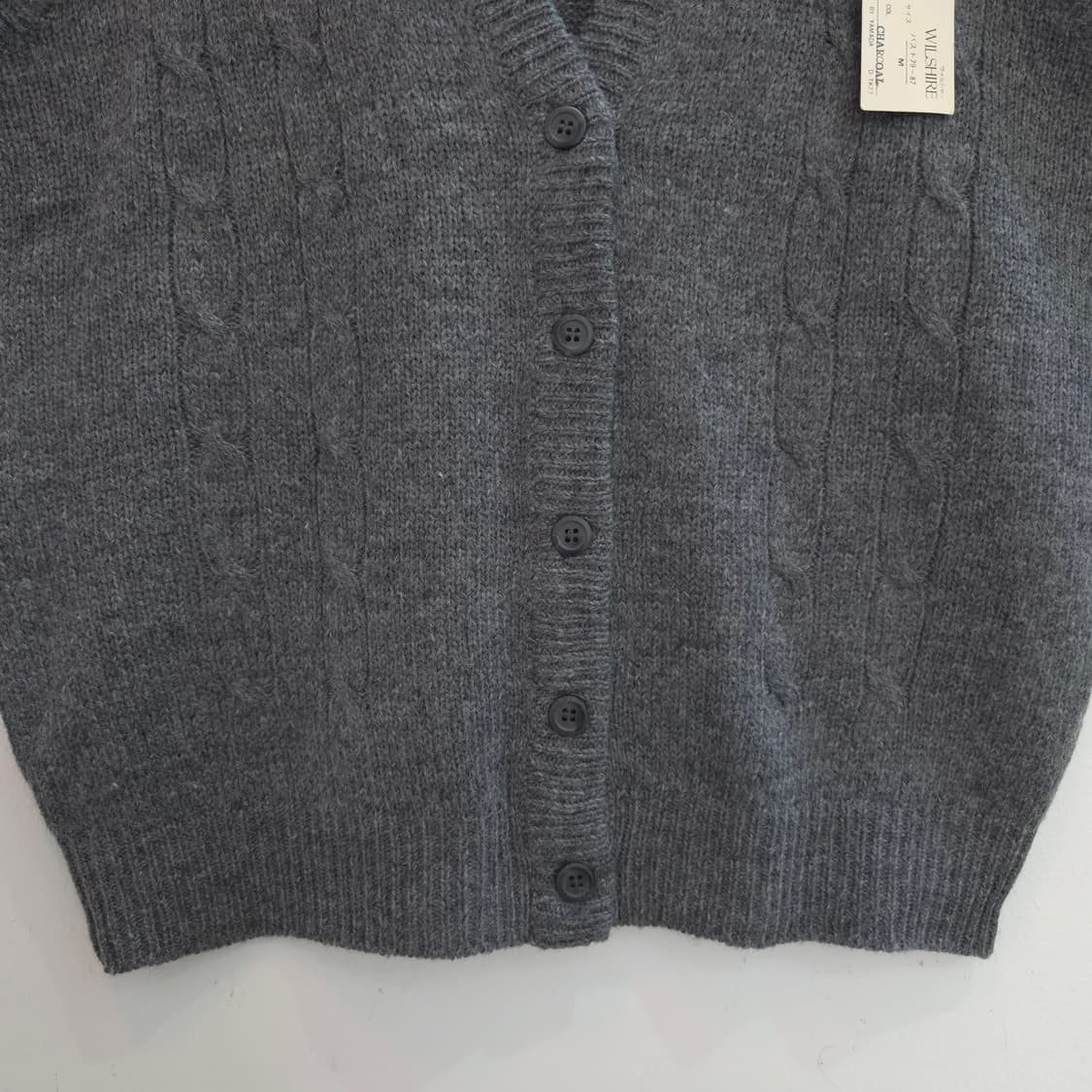 WILSHIRE 차콜그레이 울혼방 니트 베스트 상품이미지5