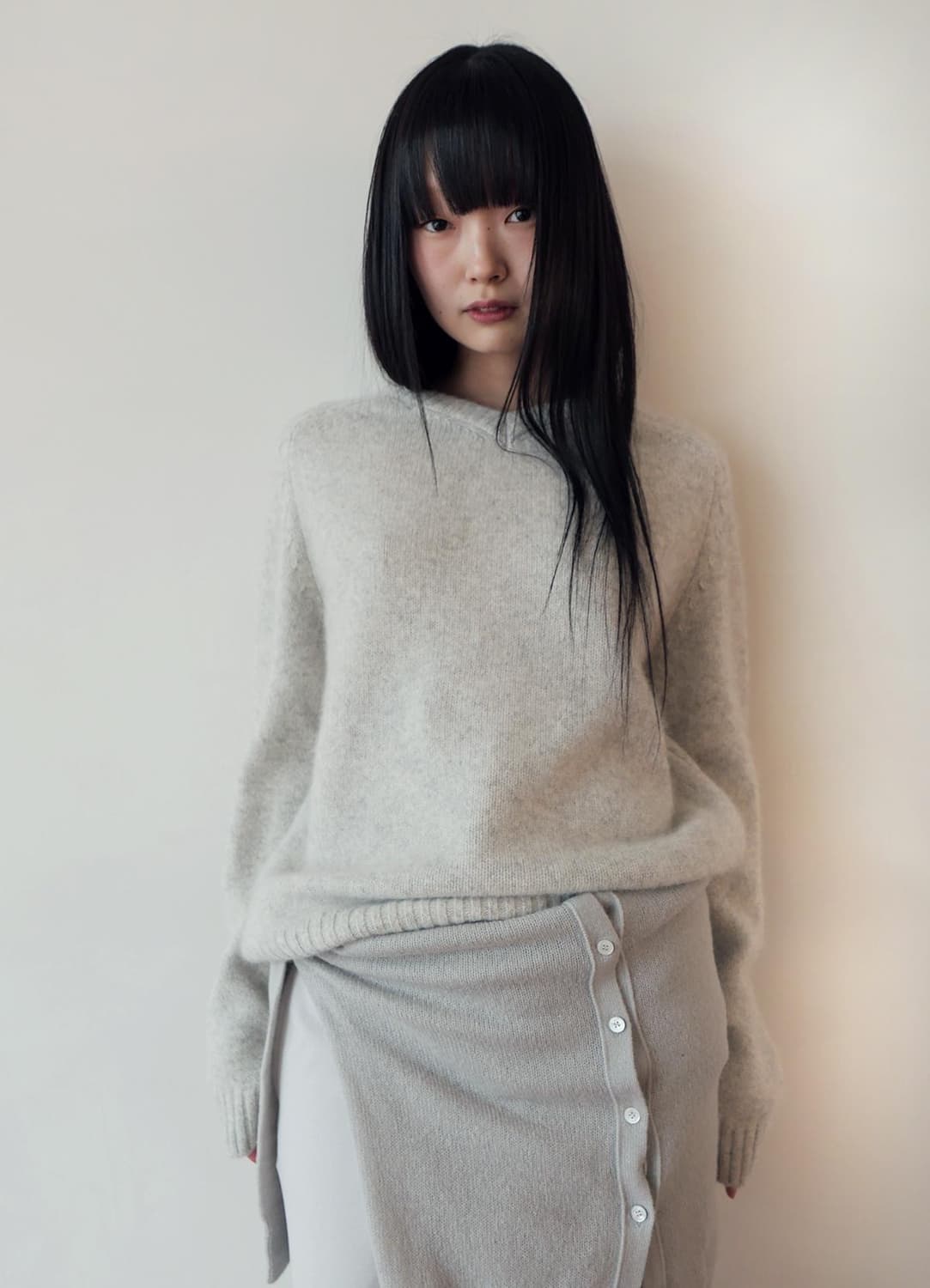 엘에프엠 Alpaca V-Neck Pullover 라이트그레이  상품이미지1