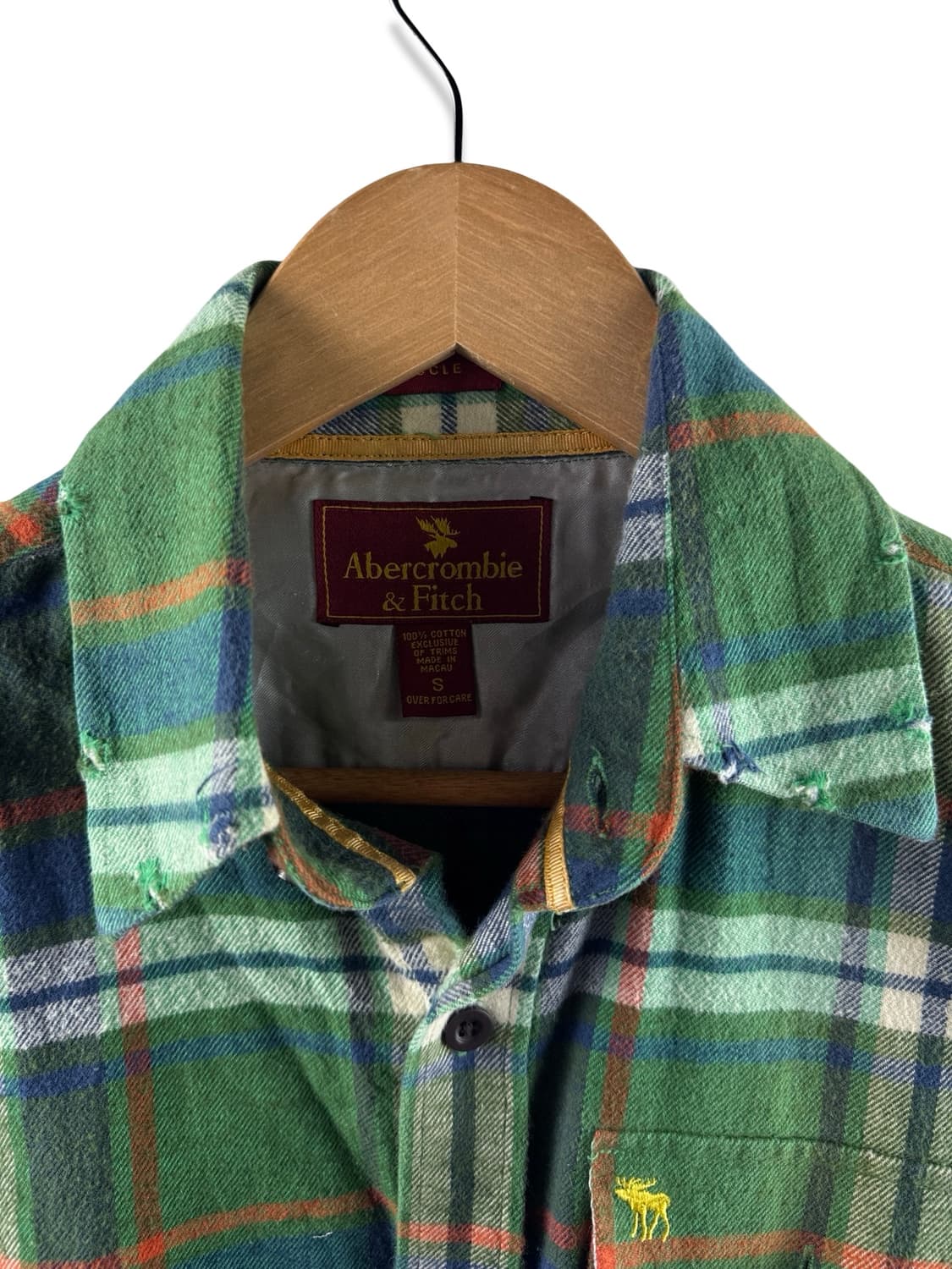 아베크롬비 그린체크 데미지드 셔츠2208 상품이미지4