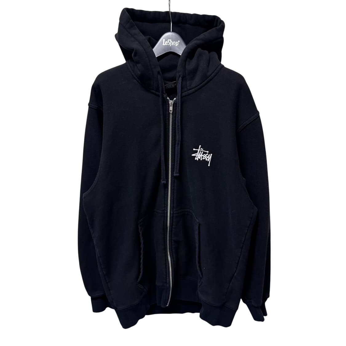 정품 스투시 블랙 빅로고 후드집업 상품이미지3