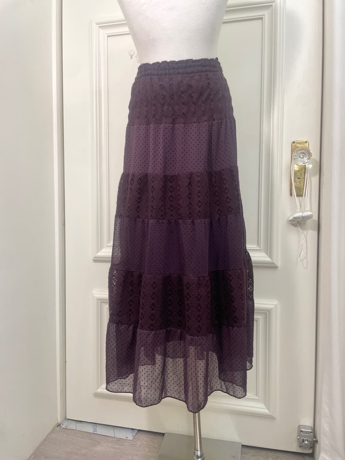 purple lace dot bow banding opc&skirt 상품이미지9