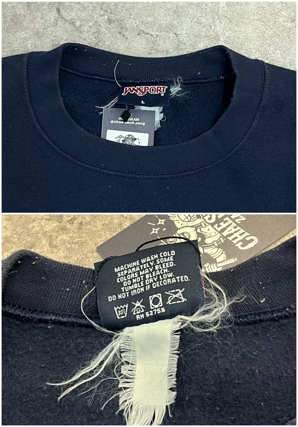 잔스포츠 기모 맨투맨 네이비 L #csz2240 상품이미지4