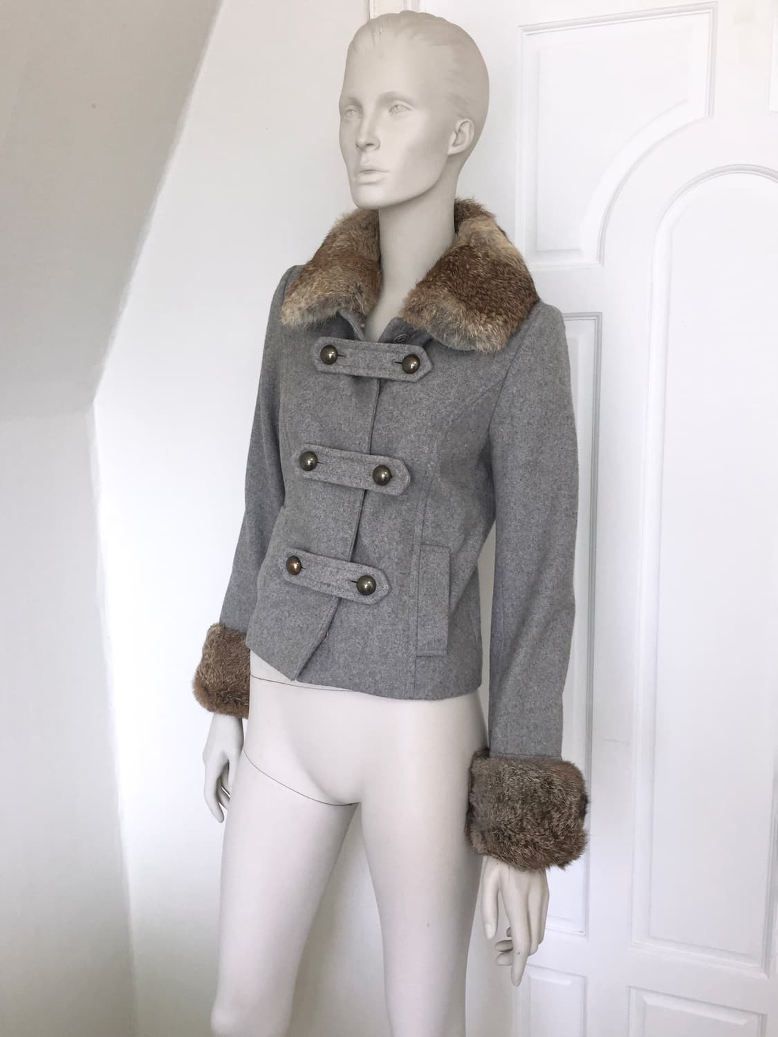 Japanese   Rabbitfur  Double button JK 상품이미지1