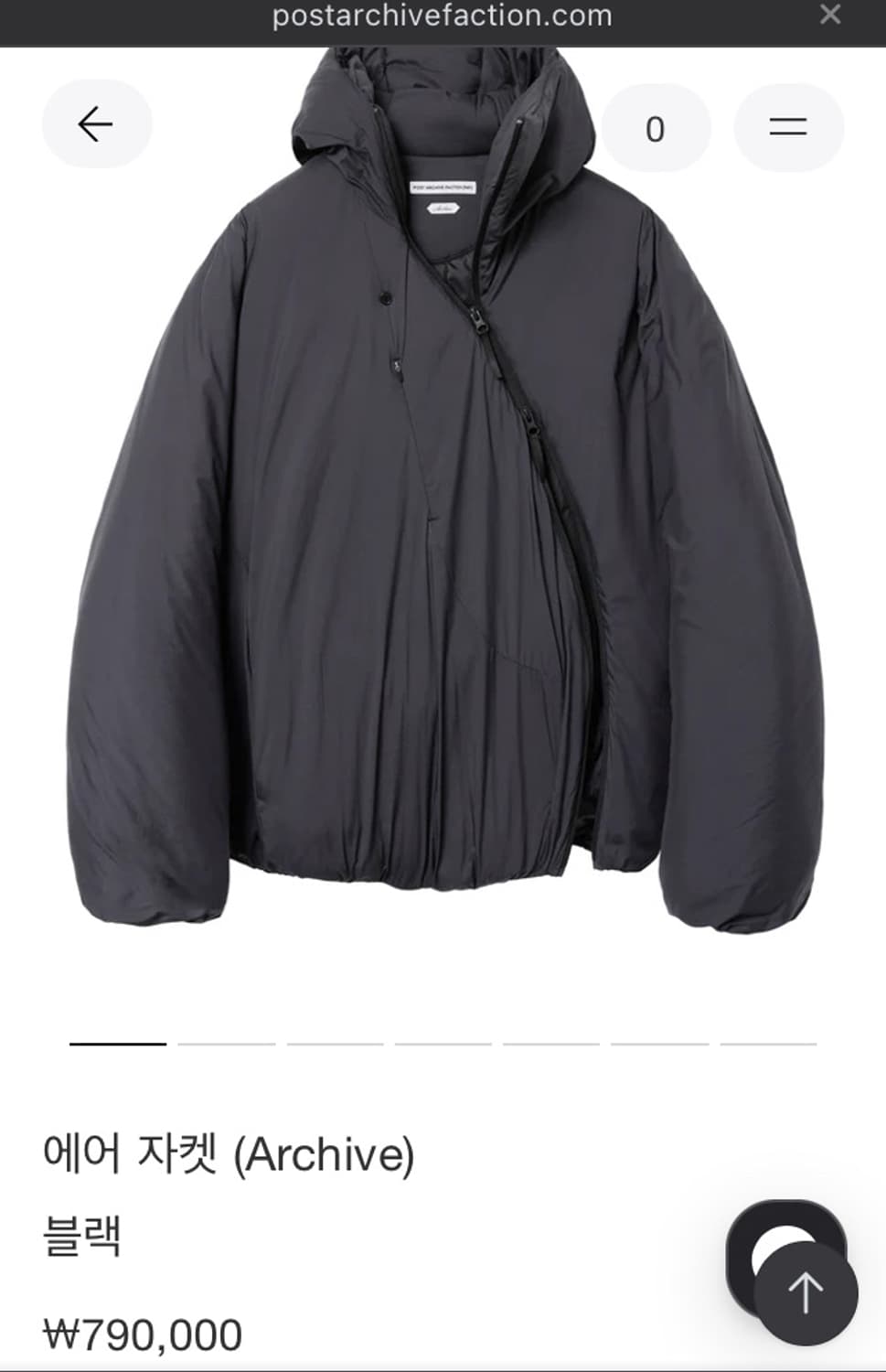 파프 에어 자켓 블랙 판매합니다 상품이미지1