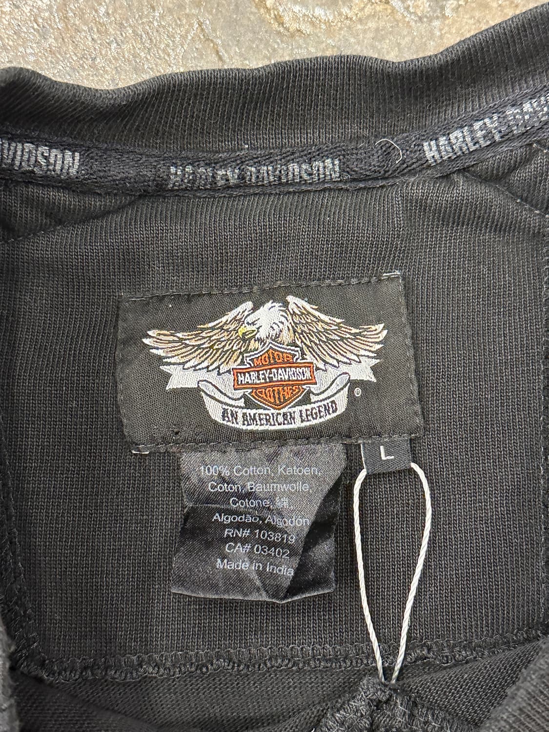 00s 할리데이비슨 Willie G Skull 데미지드 스웻셔츠 L 상품이미지4