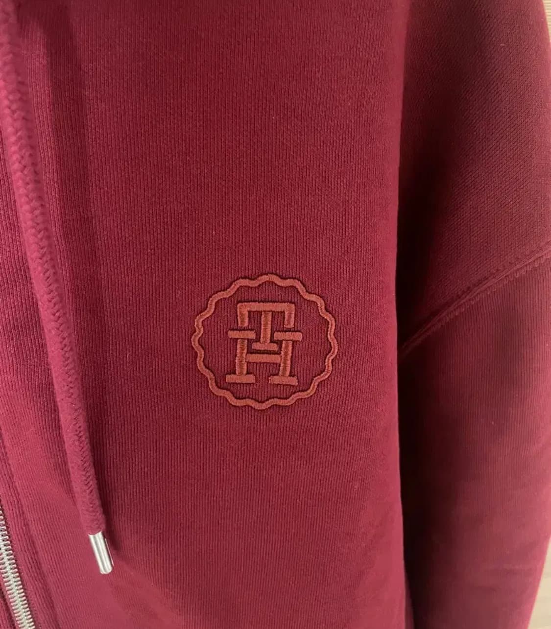 타미힐피거 버건디 숏 후드집업 상품이미지3