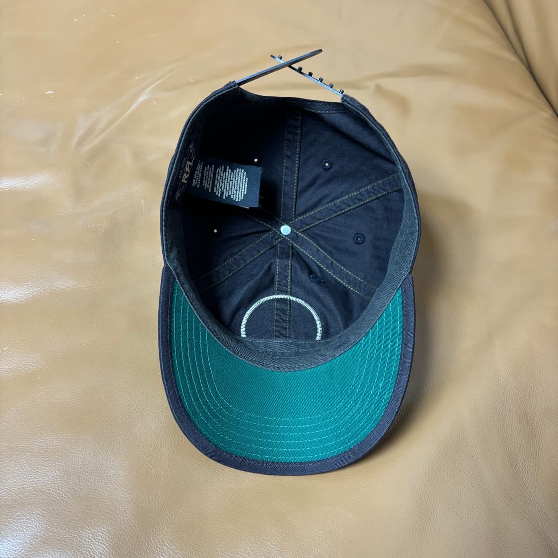 RRL 더블알엘 랄프로렌 폴로 윙로고 6패널 볼캡 모자 워시드 블랙 상품이미지6