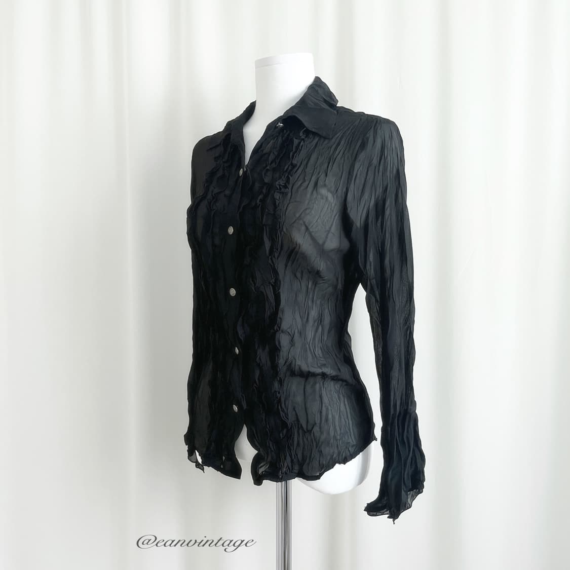 black wrinkle antique blouse 상품이미지4