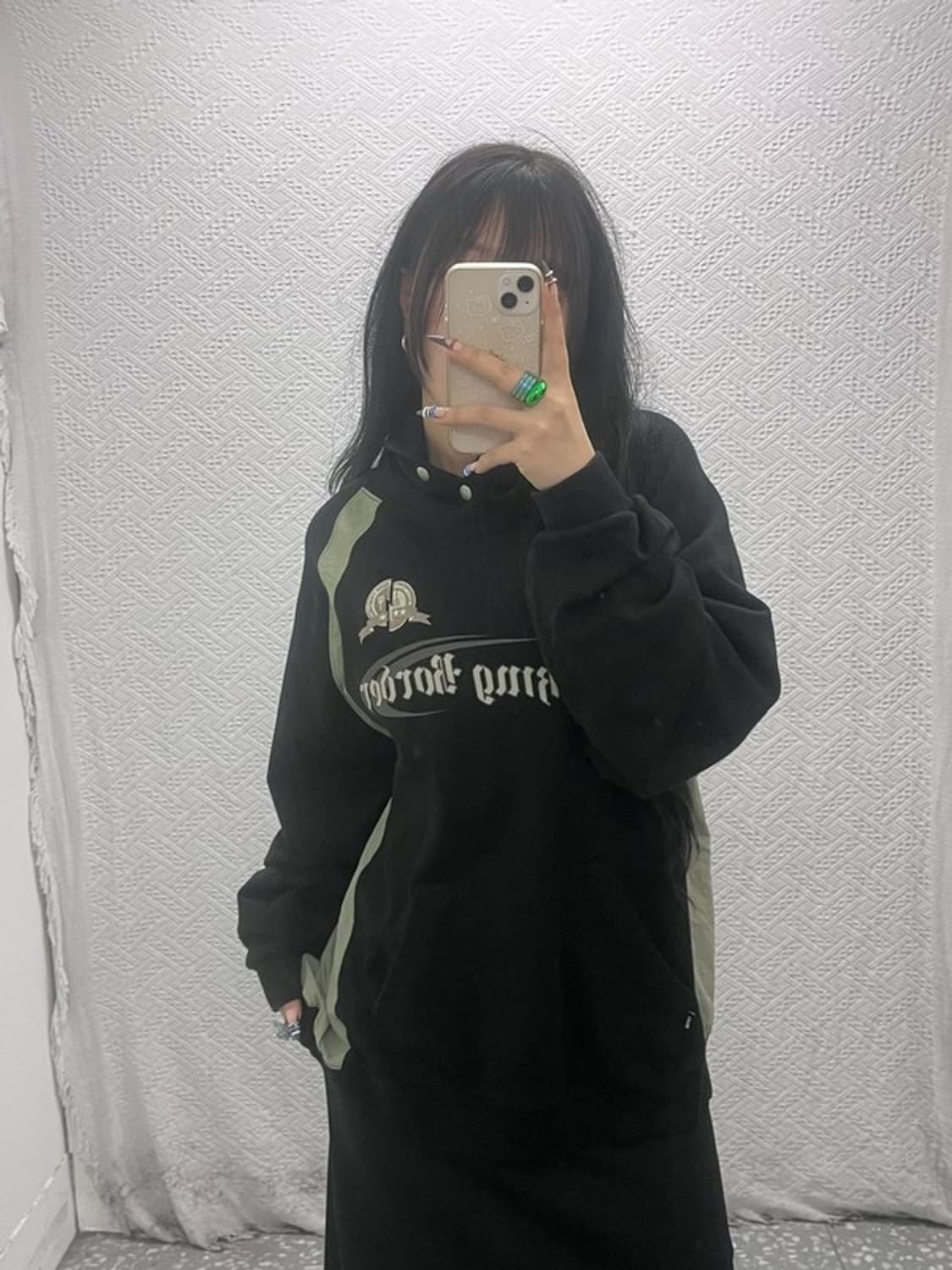 꼼파뇨 올드스쿨 크래킹 스냅 래글런 후드티 XL C07918 상품이미지1