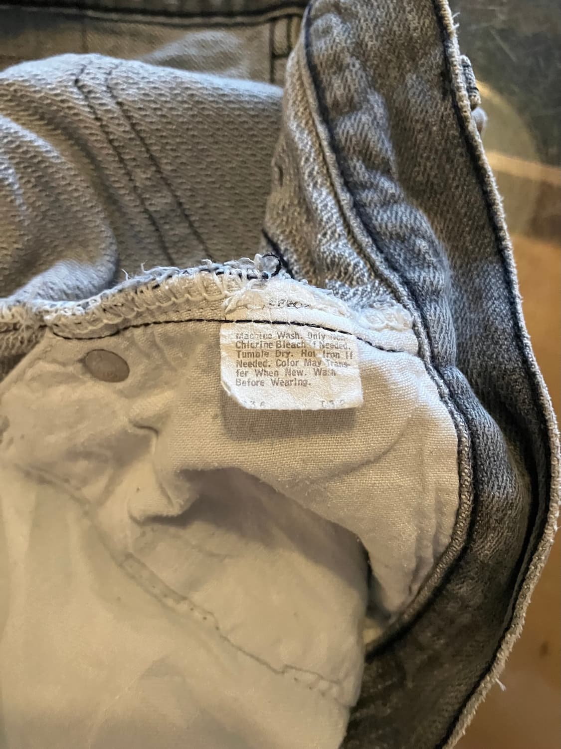 80s USA 빈티지 리바이스 501 블랙진 스트라이프 데님 팬츠 상품이미지9