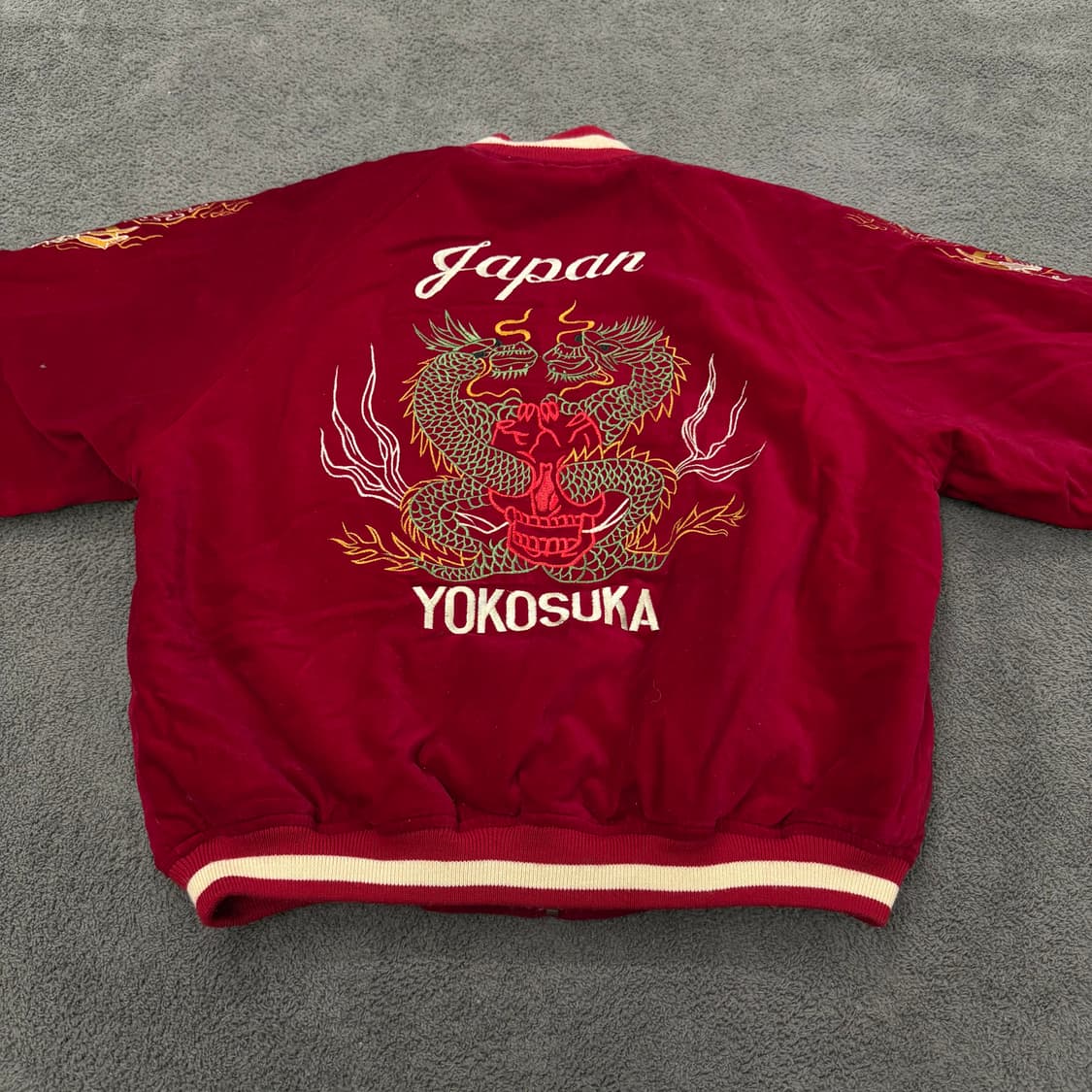 Jpn 일본 빈티지 모던보이스 벨벳 자수 스카잔 자켓 상품이미지4