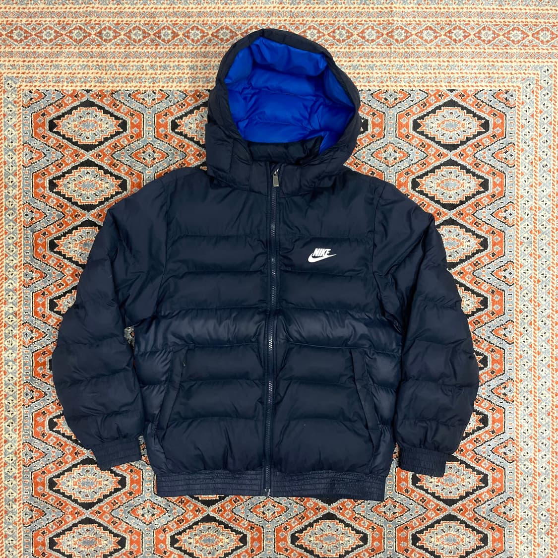 나이키 스펠로고 네이비 폴리 패딩 점퍼 여성XL 상품이미지1