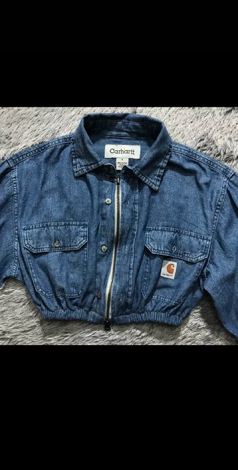[[여성 F, A급]# 칼하트(CARHARTT) 커스텀 크롭 데님 집업 상품이미지1