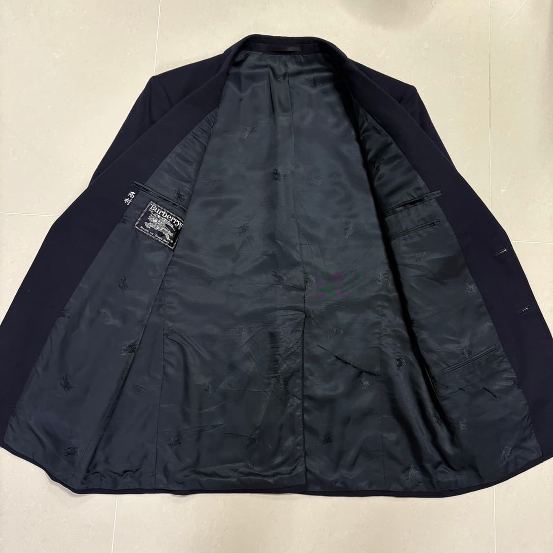 빈티지 버버리 금장 울 블레이저 네이비 자켓 상품이미지6