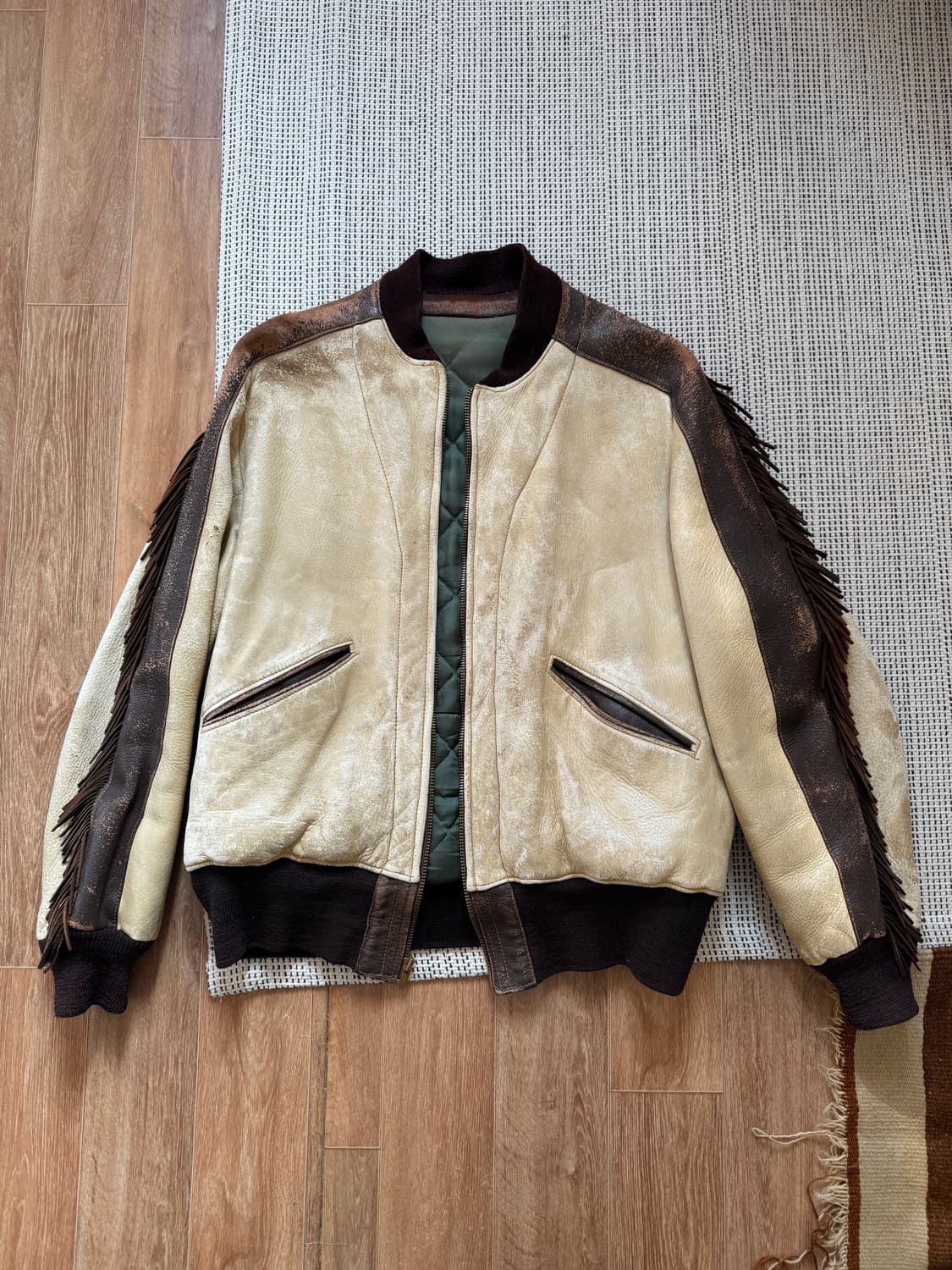 60s 레더 프린지 웨스턴 봄버 자켓 상품이미지1