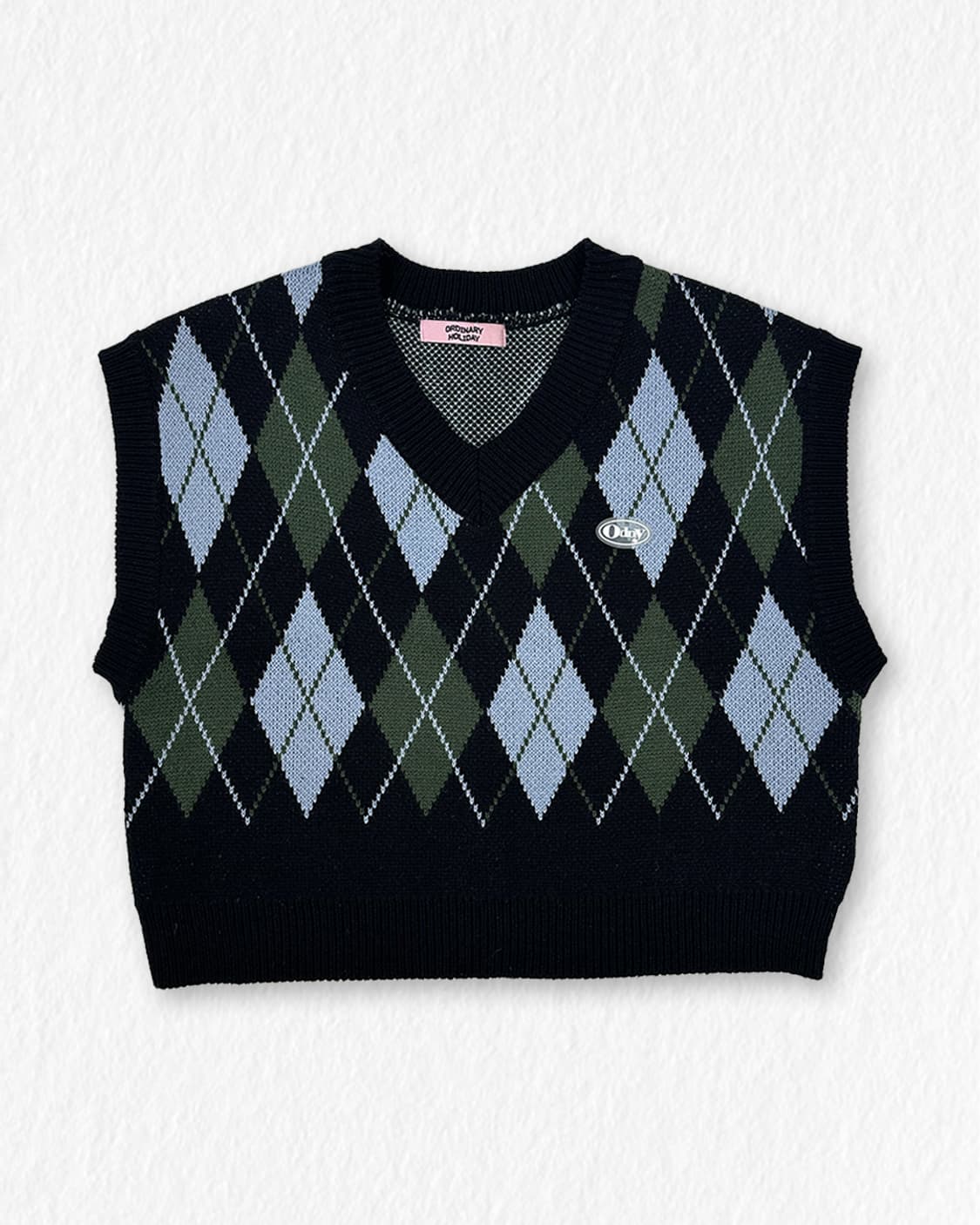 오디너리홀리데이 아가일 니트 베스트 상품이미지1