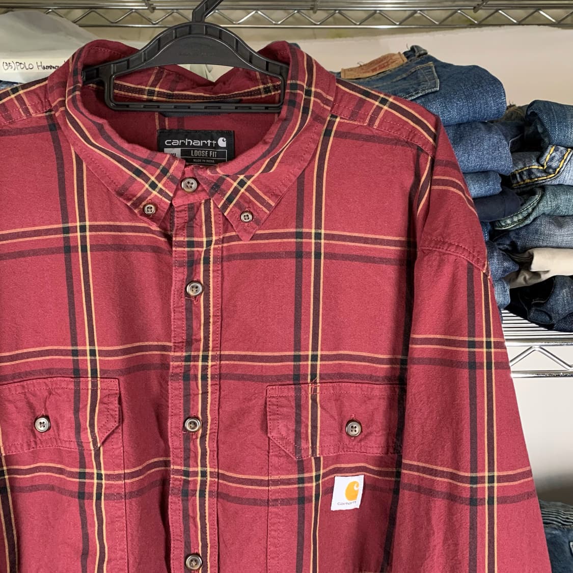 [2XL] 칼하트 루즈핏 체크패턴 워크셔츠 상품이미지1