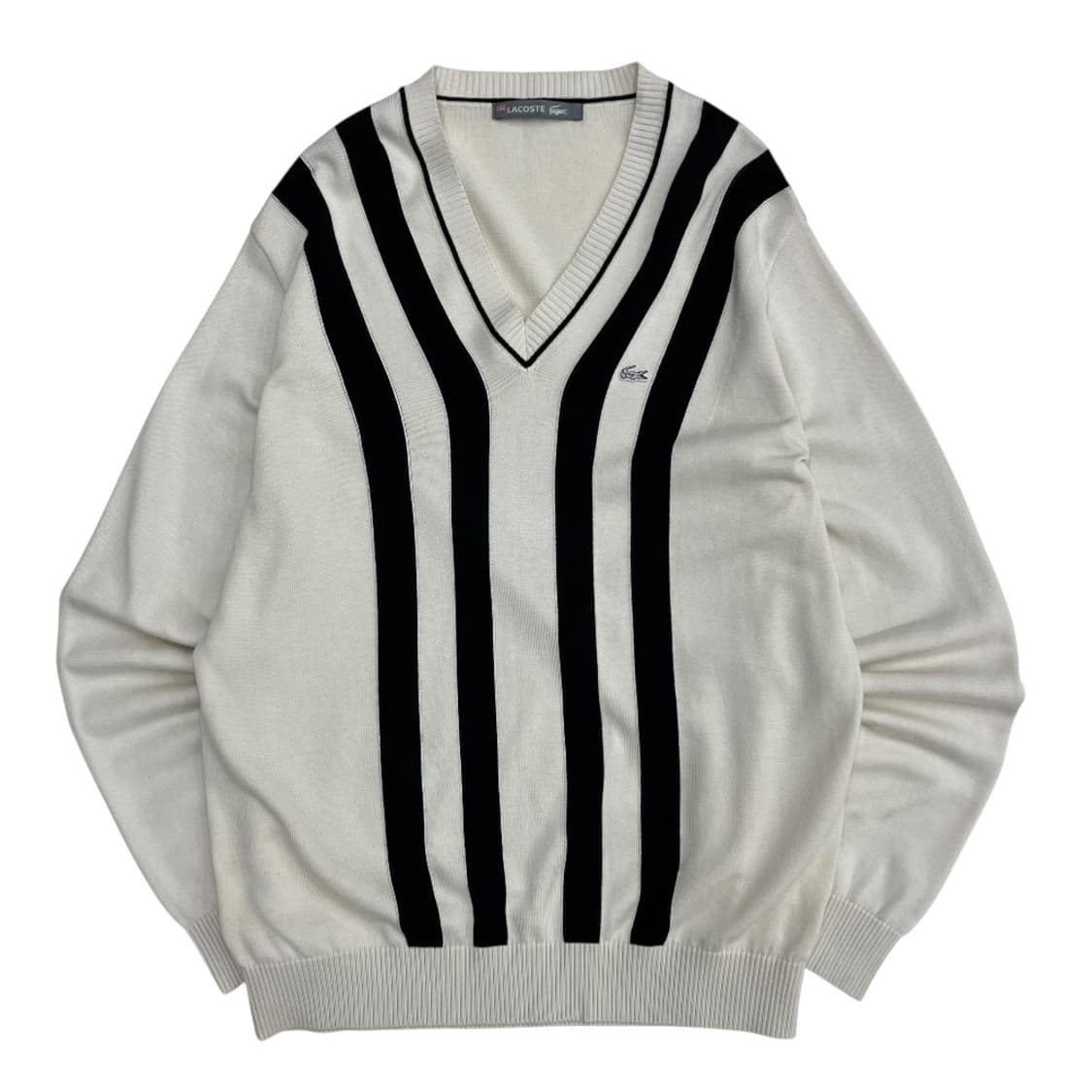 라코스테 네이비배색 아이보리 브이니트 105 상품이미지2
