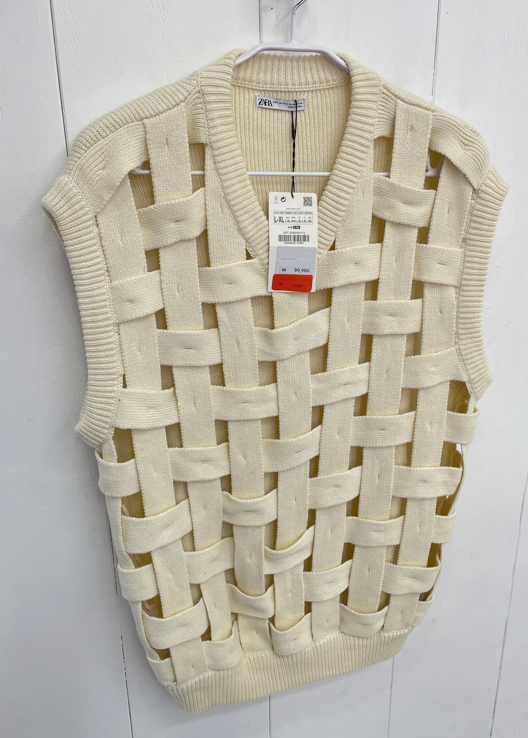 ZARA 바스켓 위브 V넥 니트 베스트 상품이미지4