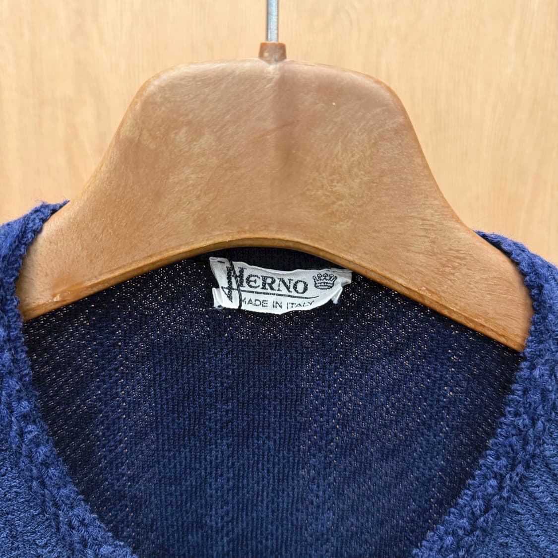 에르노 라운드넥 코튼 자켓 골드 버튼 디테일 레귤러핏 블루 상품이미지6