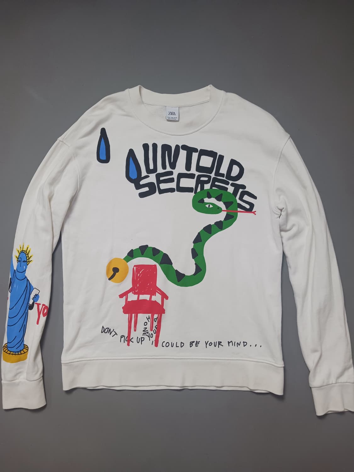 [M] 자라 앱스트랙트 그래픽 맨투맨 스웨트셔츠 상품이미지1