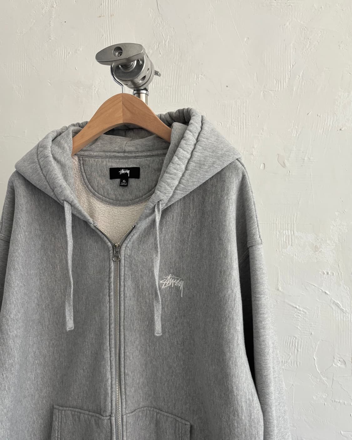 Stussy 스투시 스탁 로고 그레이 후드집업 상품이미지5