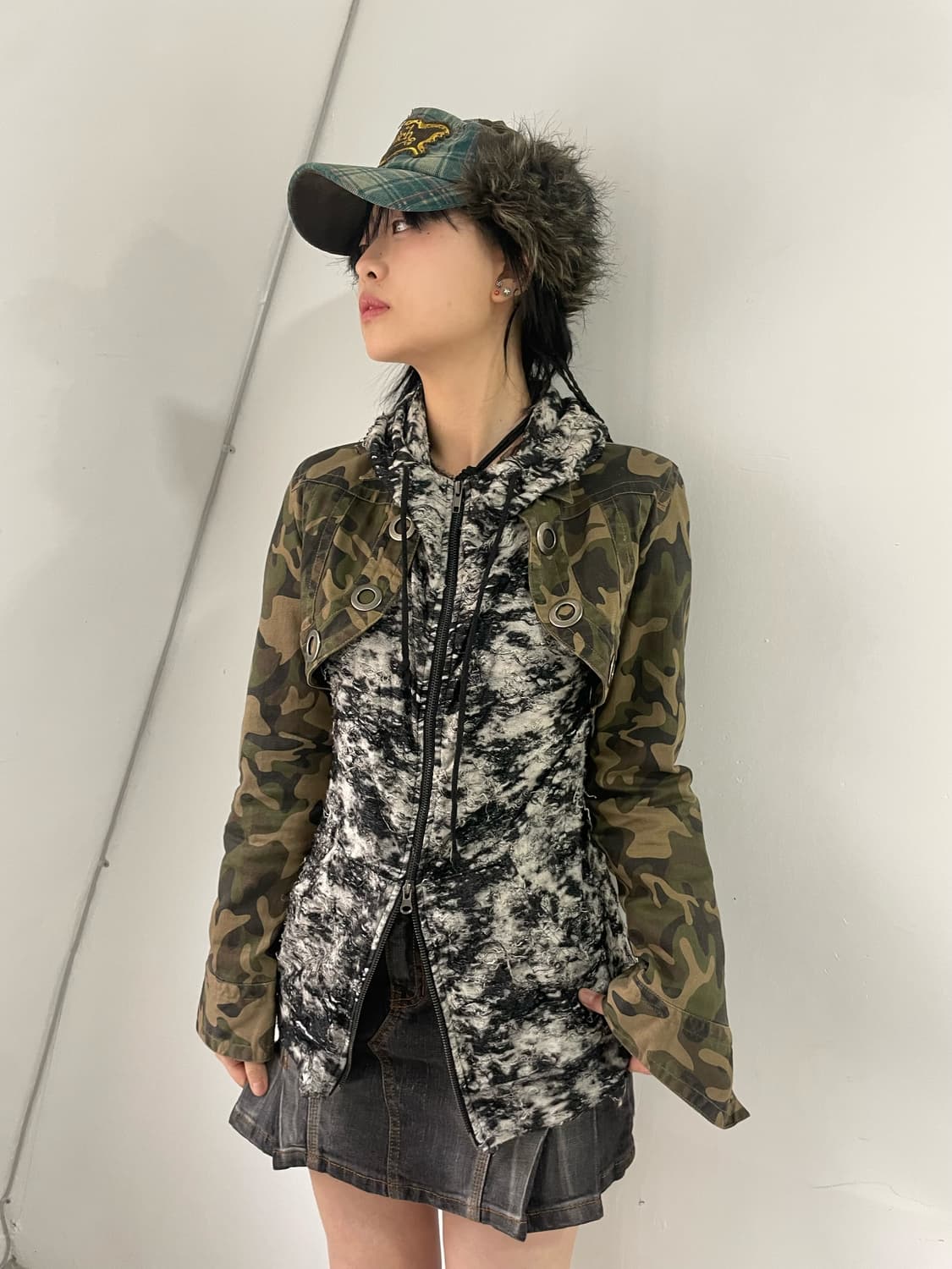 Camo detail bolero jacket 상품이미지2