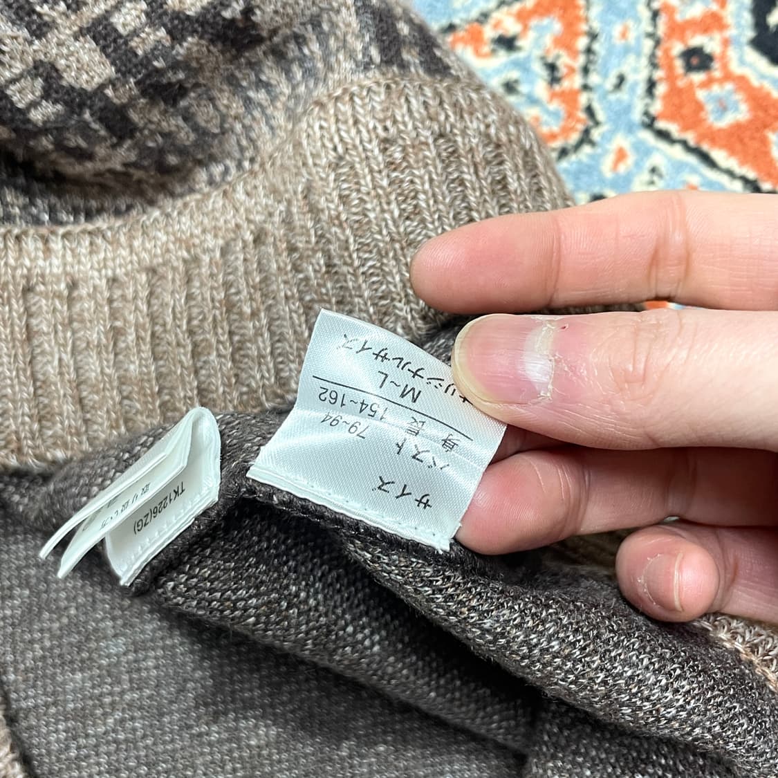 VTG 브라운 패드 후드 가디건 여성L 상품이미지5