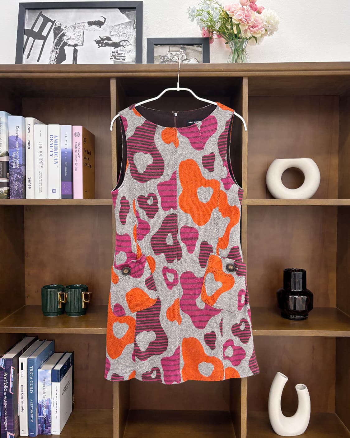 nuovo quaranta 빈티지 컬러 믹스 호피 원피스 상품이미지4