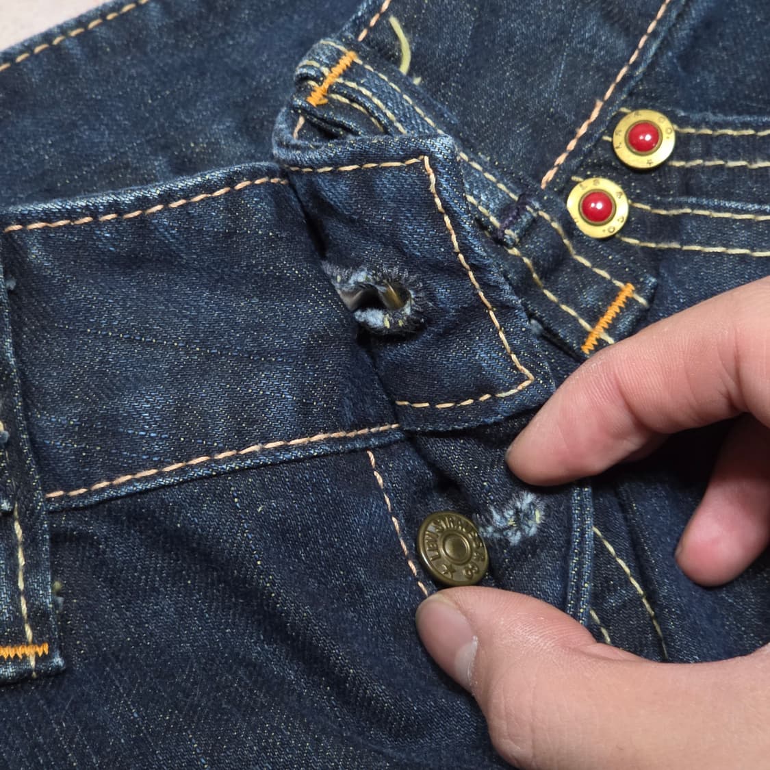 리바이스 웨스턴 무드 리벳 진청 데님 팬츠 상품이미지7