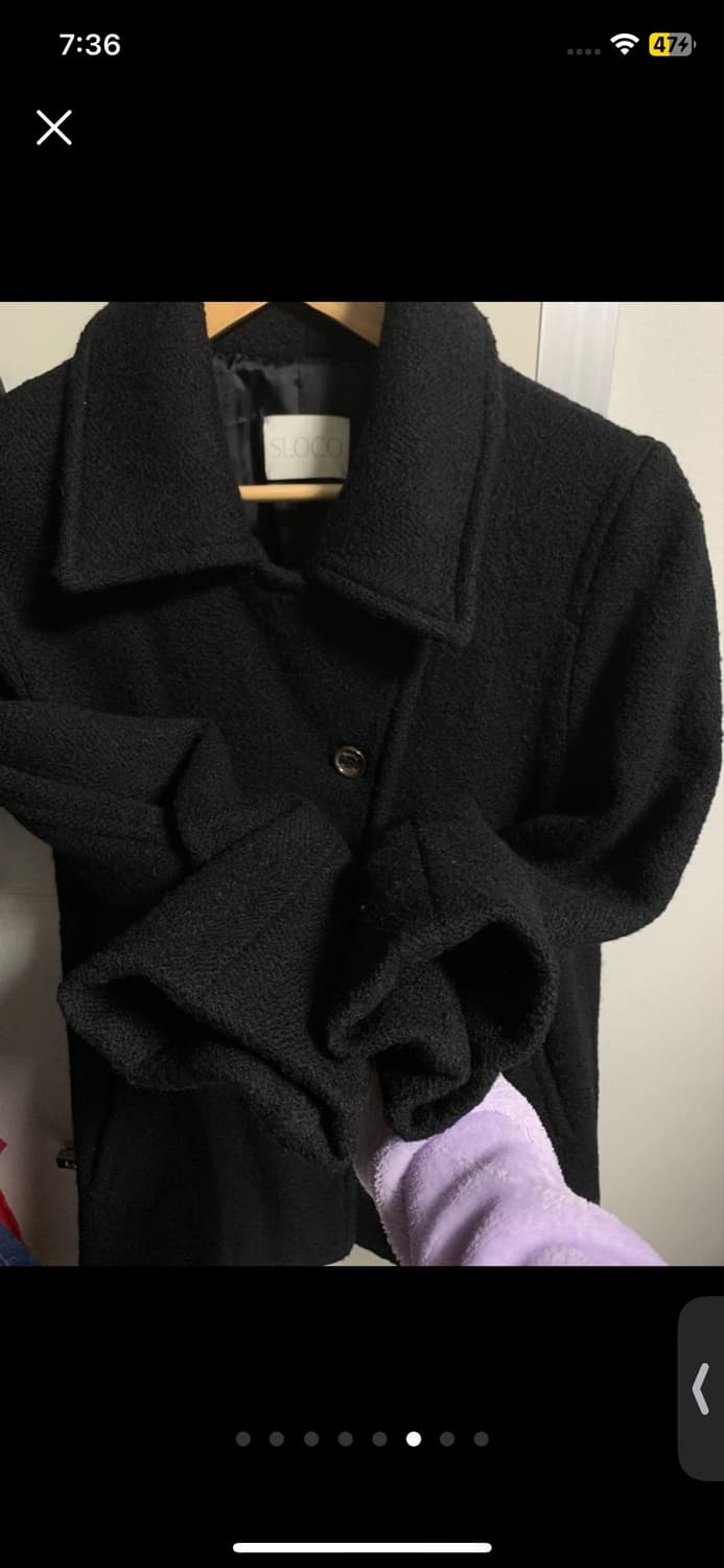 더버터크림 클래식 울 하프 코트 블랙 (정가 329,000원) 상품이미지6