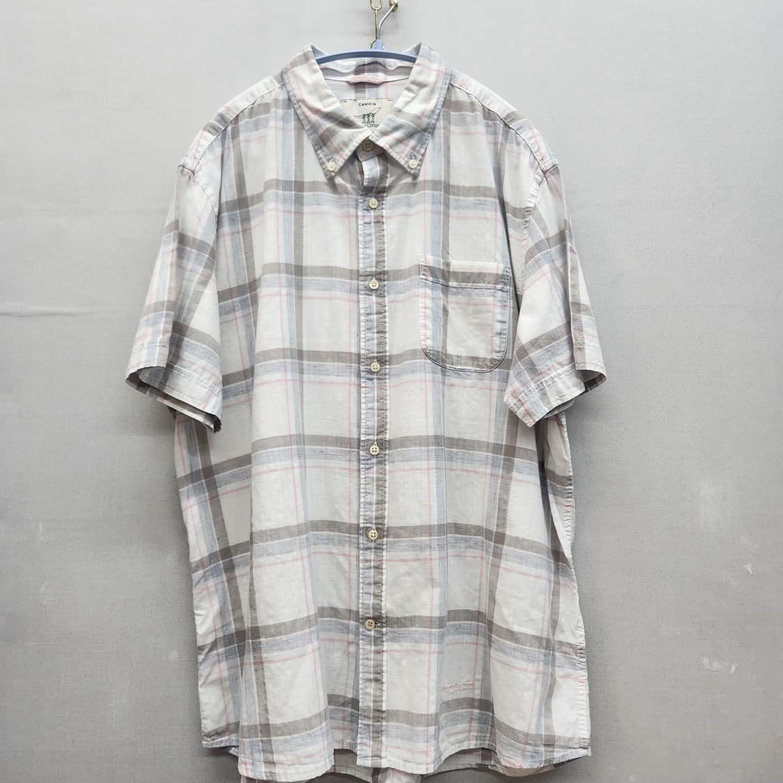 헨리코튼 원포켓 체크 반팔셔츠 110(XL~2XL) 상품이미지1
