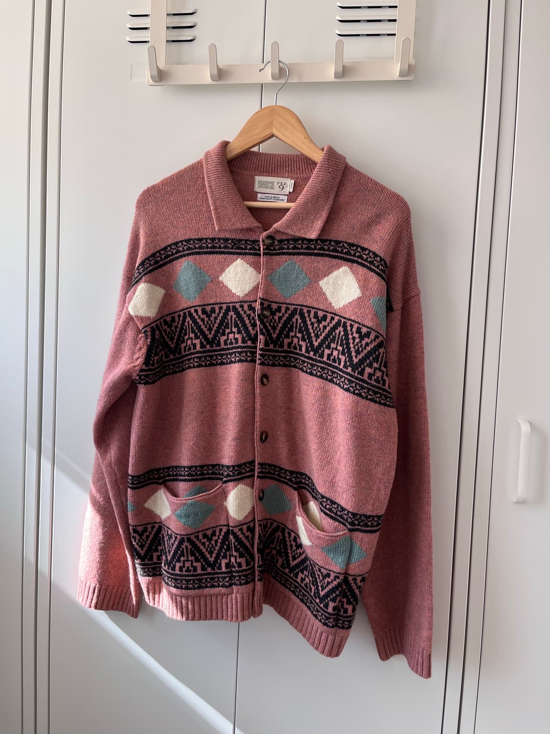 핑크 아가일 울니트 아방 가디건  상품이미지4