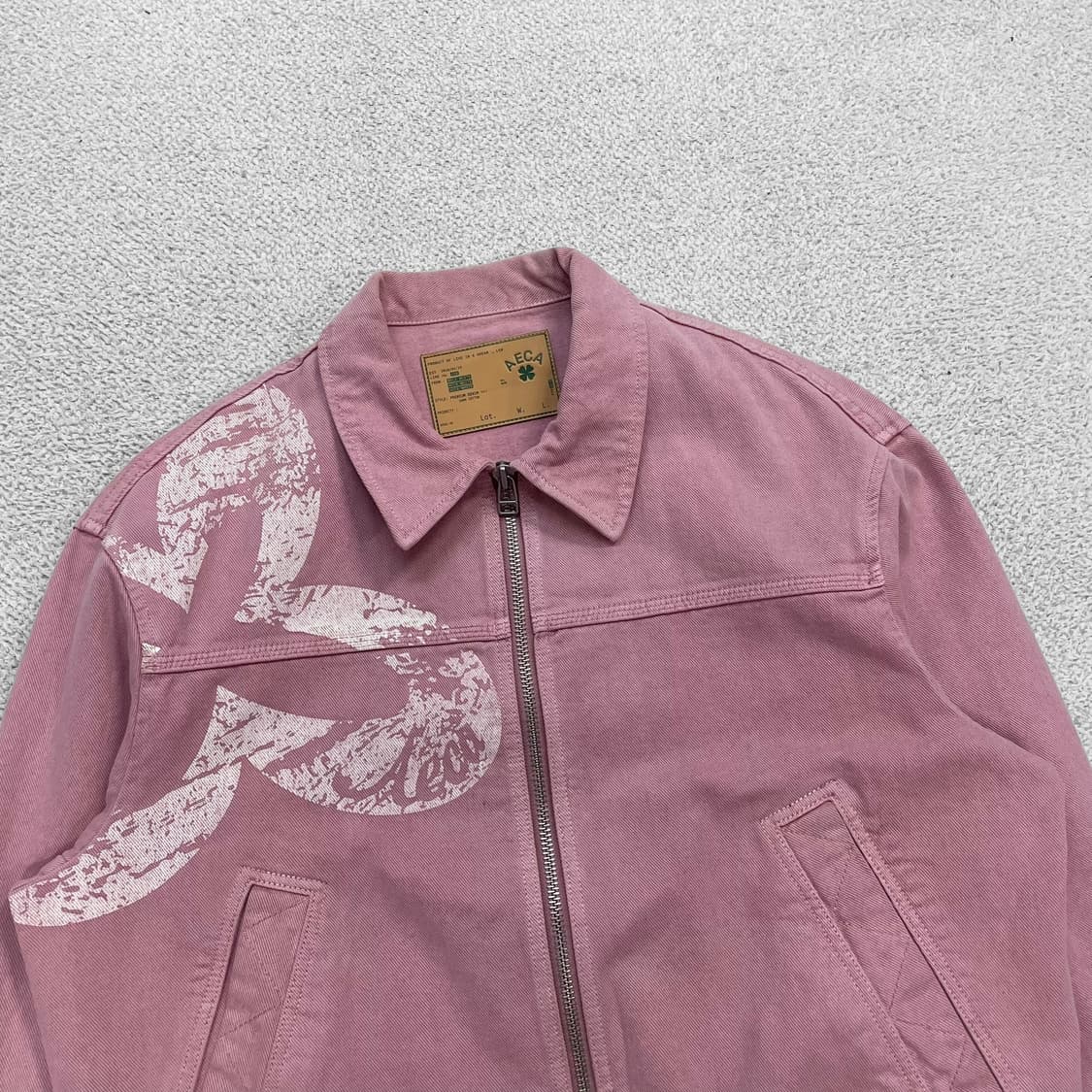 에이카 화이트 Aeca 캔버스 코튼 자켓 핑크 상품이미지2