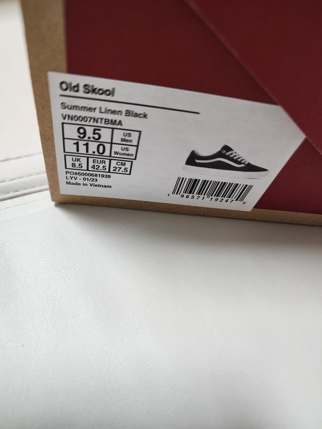 반스올드스쿨블랙써머린넨275사이즈 상품이미지4