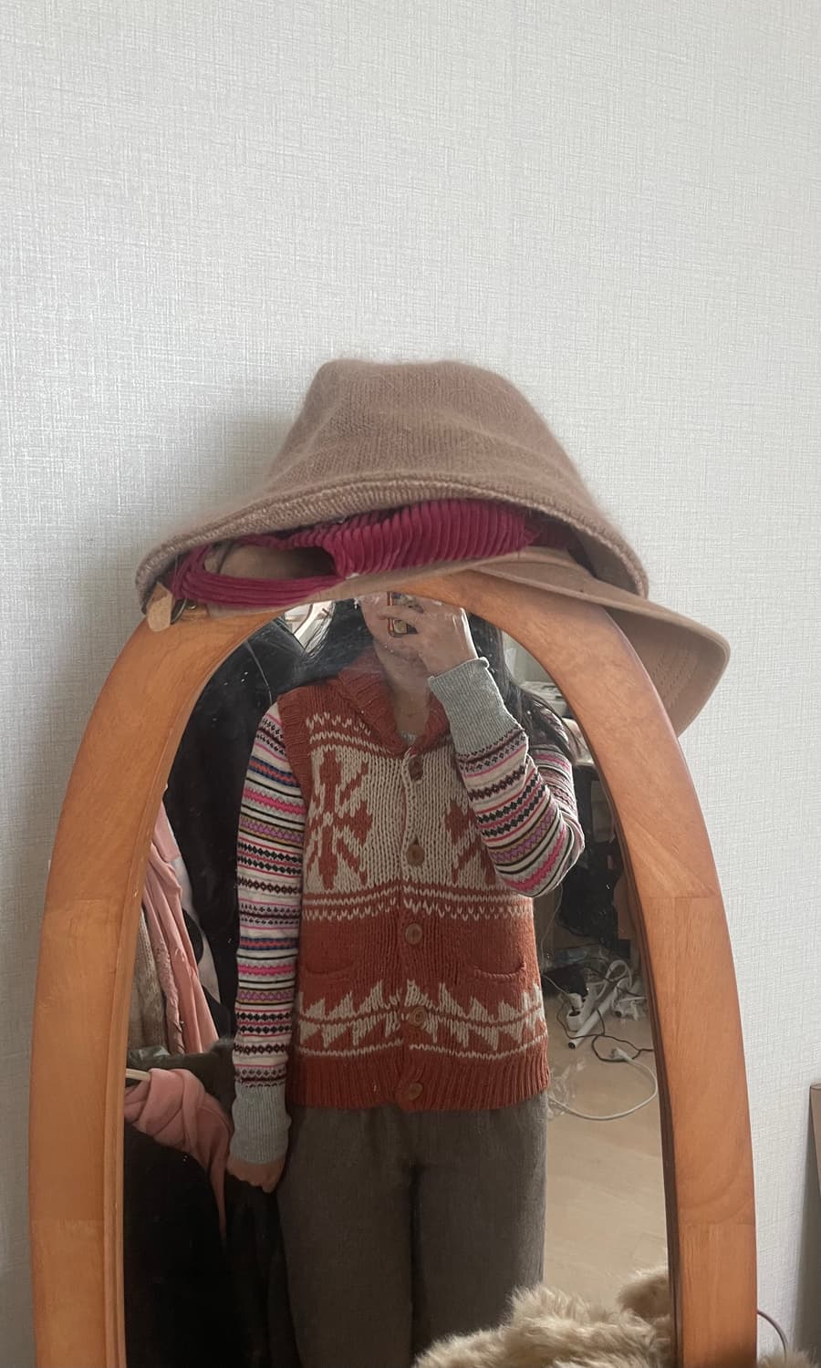 모리걸 빈티지 히피 노르딕 조끼 세트 🧡💗🩶 상품이미지8