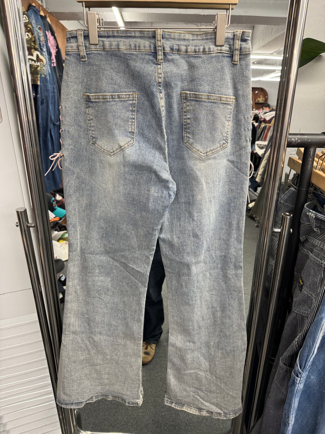 Japanese vintage 여성 부츠컷 연청 데님팬츠 상품이미지4