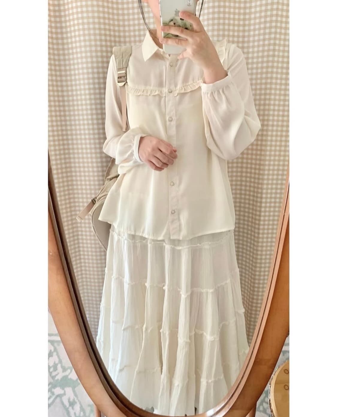 빈티지 아이보리 프릴 블라우스 상품이미지3