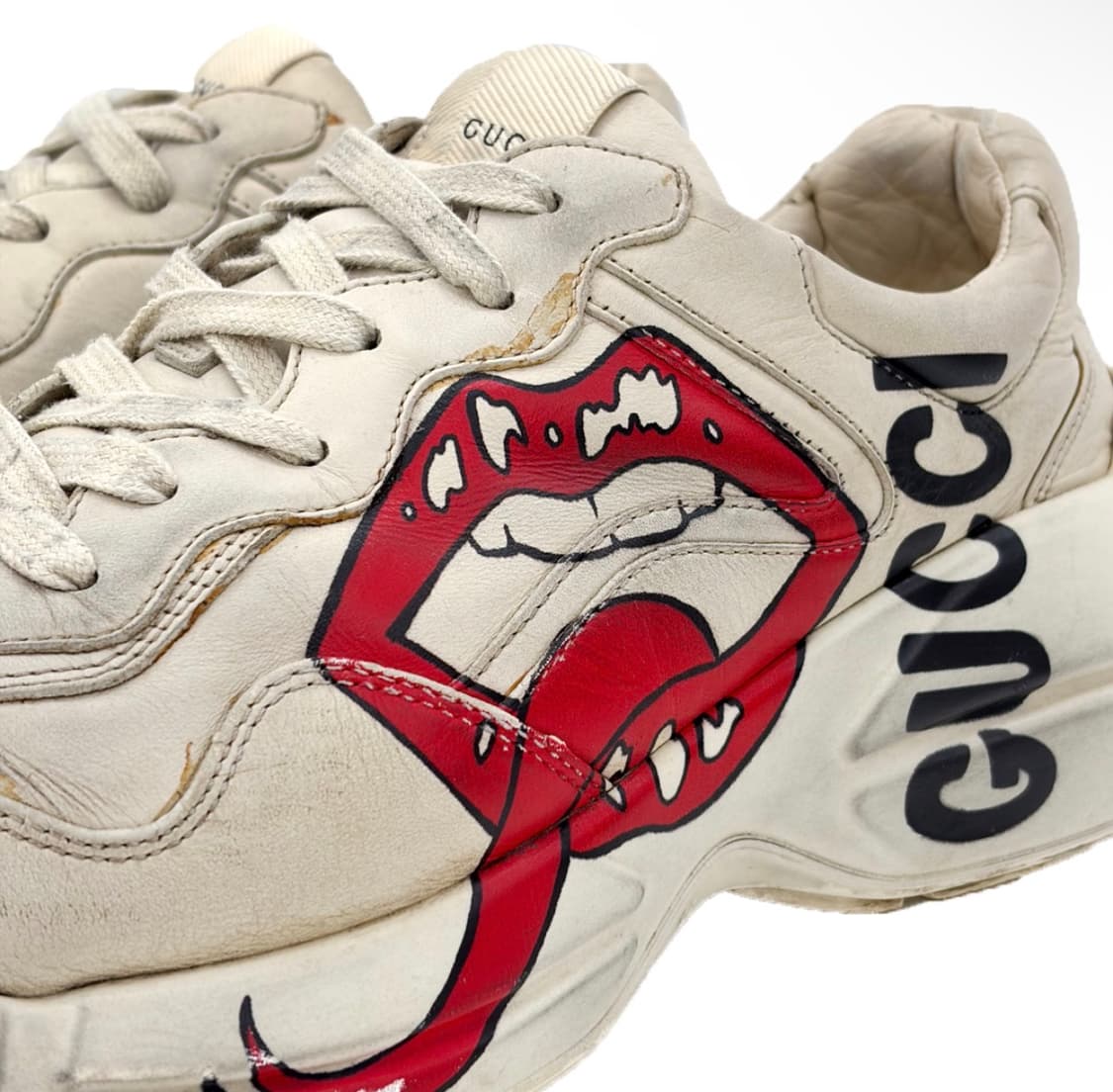 [7.5] 구찌 남성 입술 로고 레더 더티 리이톤 롸이톤 스니커즈 상품이미지8