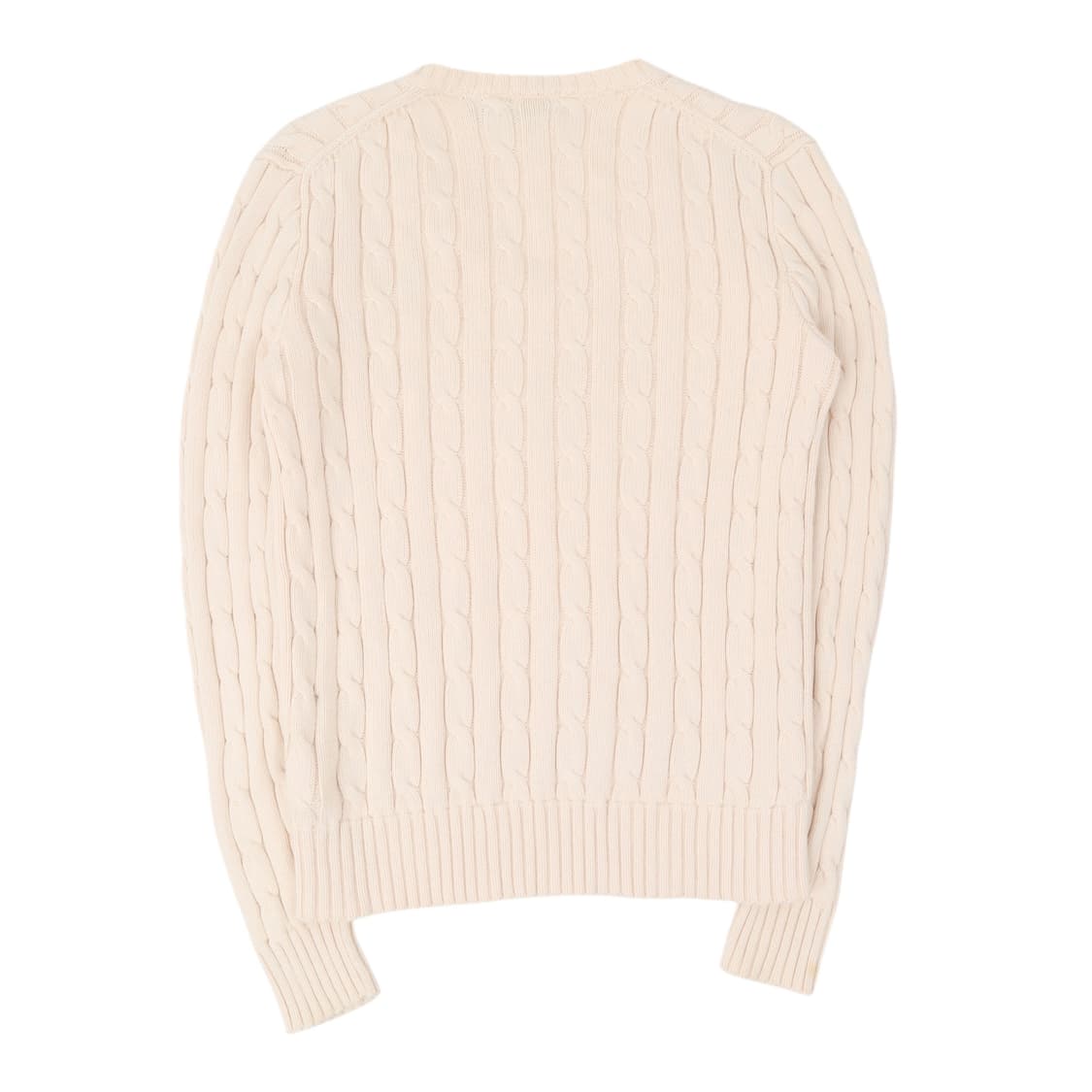 폴로 랄프로렌 아이보리 브이넥 코튼 케이블 니트 상품이미지5