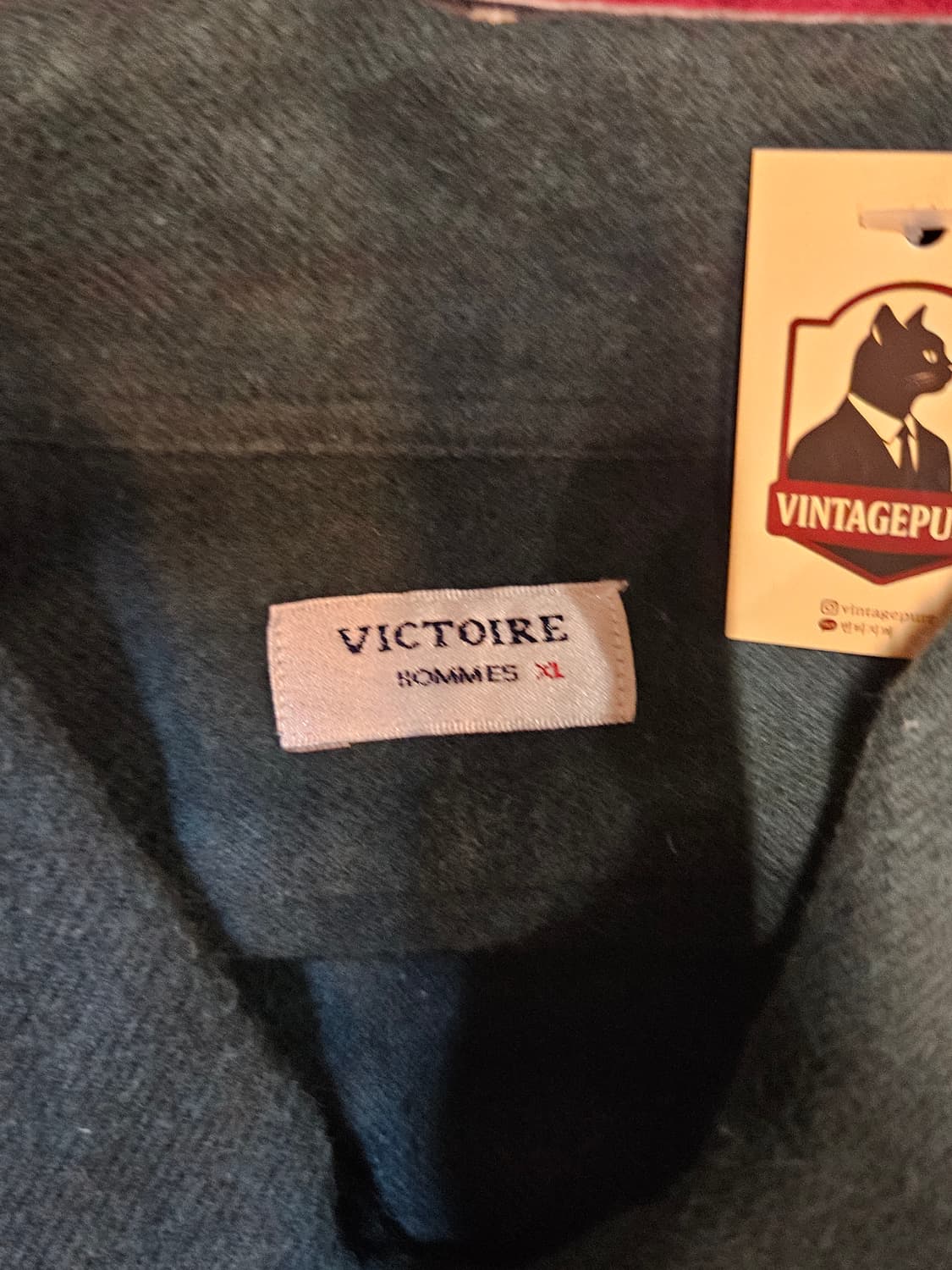 VICTOIRE HOMMES Dark Green Flannel Shirt 상품이미지3