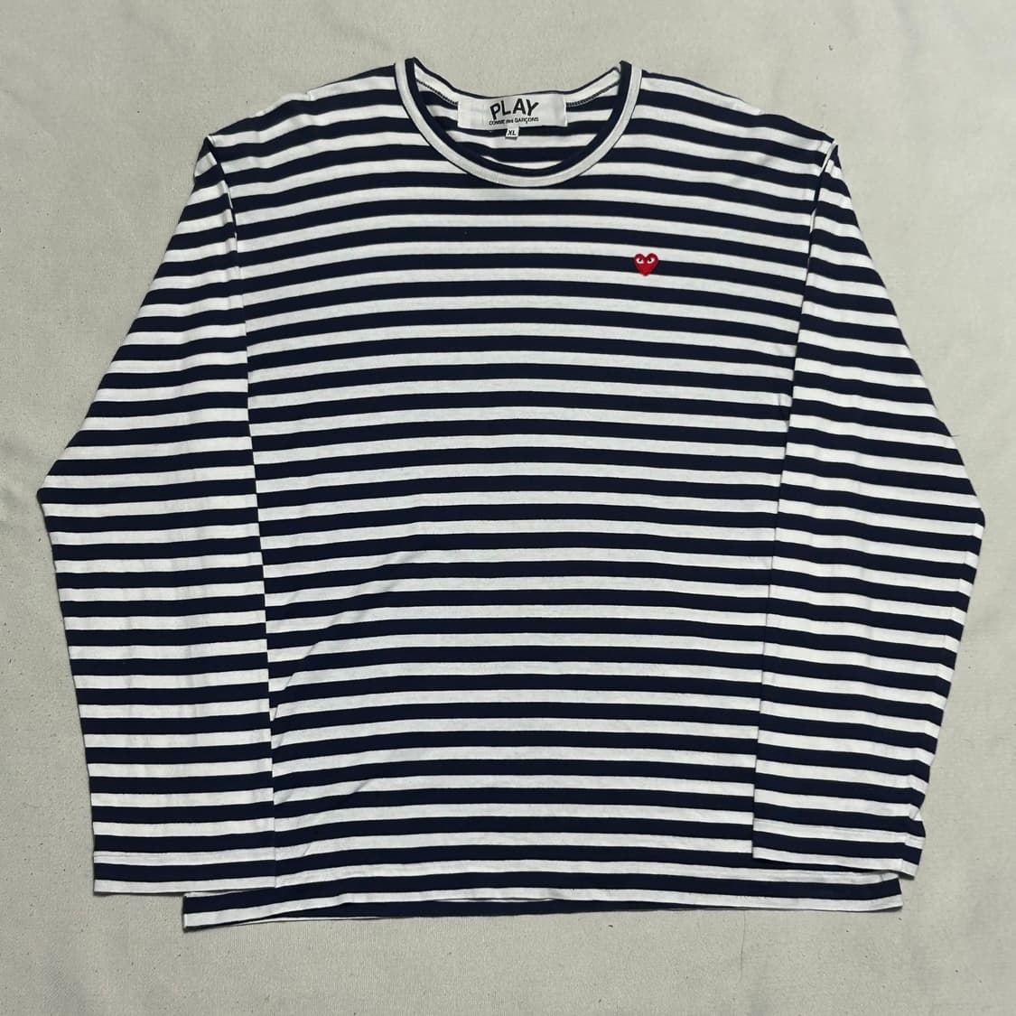 XL 꼼데가르송 레드하트와펜 스트라이프 티셔츠 상품이미지2