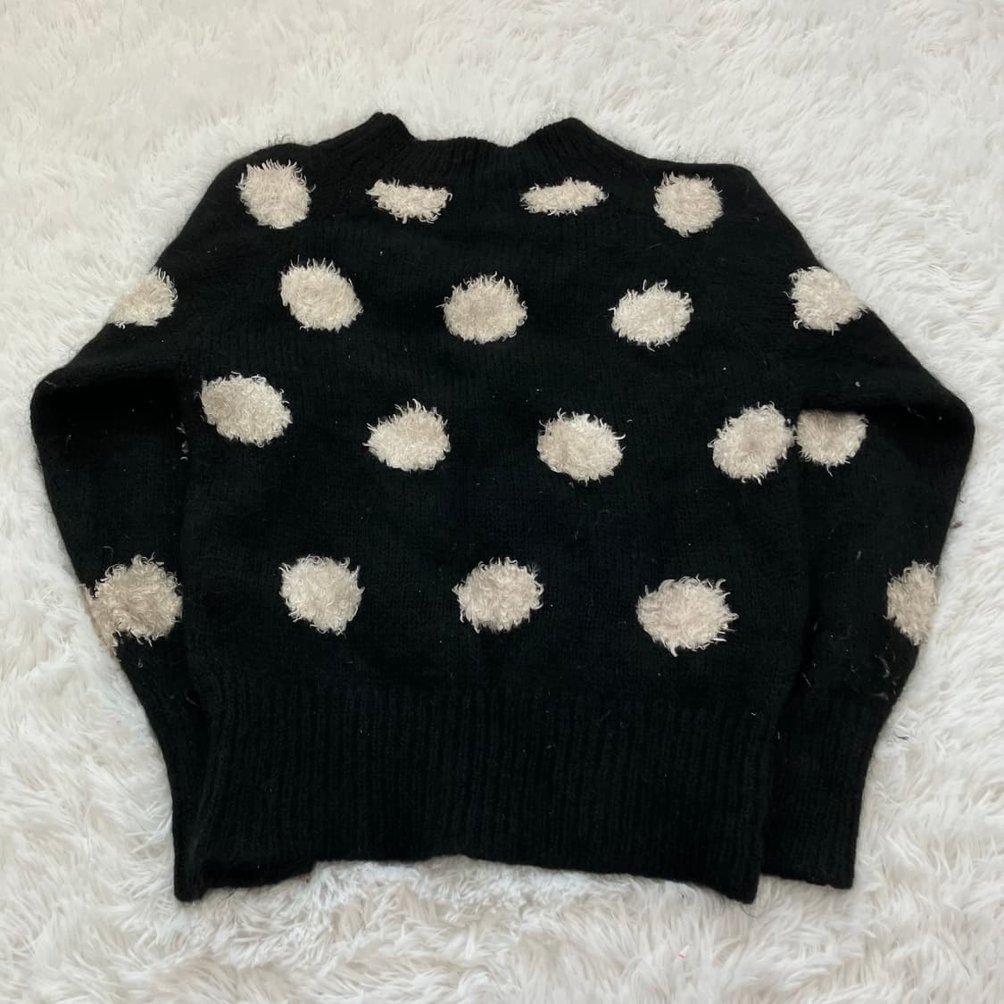 빈티지 블랙 땡땡이 니트 y2k 스트릿 갸루 펑키 일본빈티지649  상품이미지2