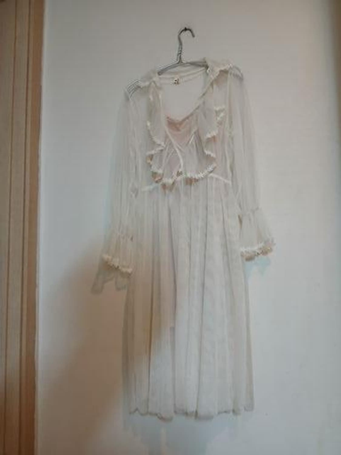 셀프 웨딩 브라이덜샤워 시스루 망사 레이스 원피스 드레스 홀복 나시 세트 상품이미지3