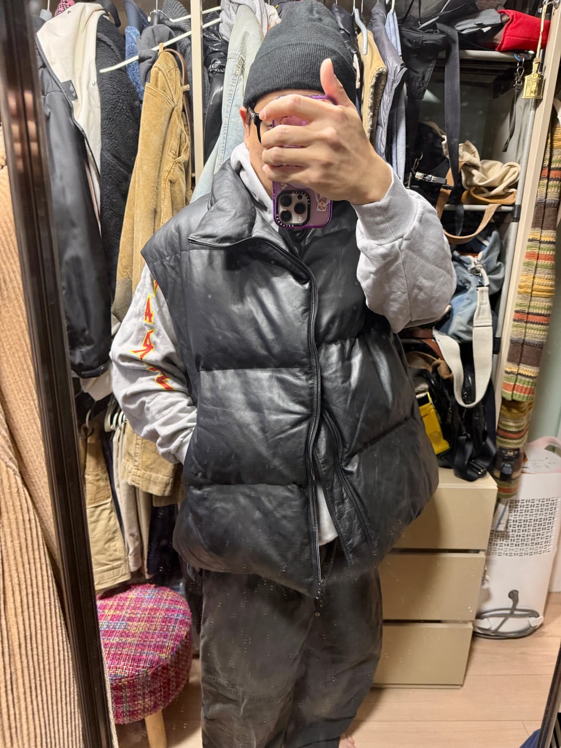 발렌시아가 가죽 패딩 조끼 베스트 상품이미지6