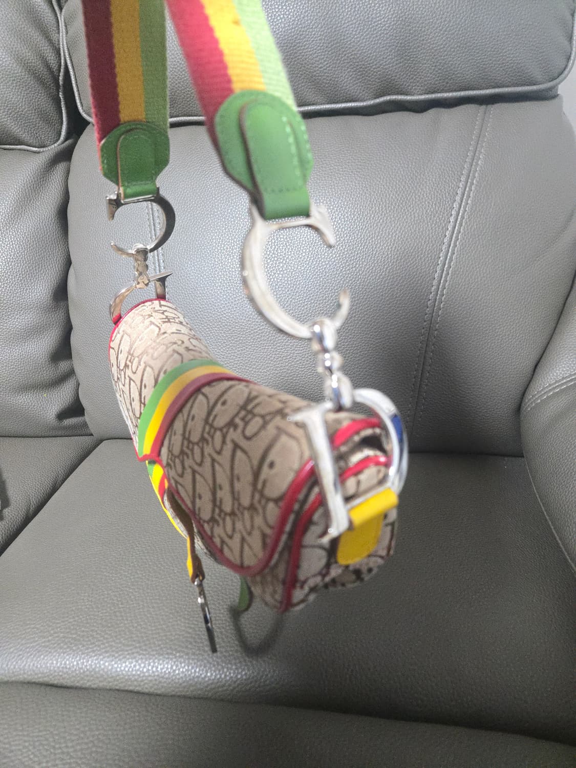 (S급)디올 한정판 오블리크 라스타 새들백 상품이미지4