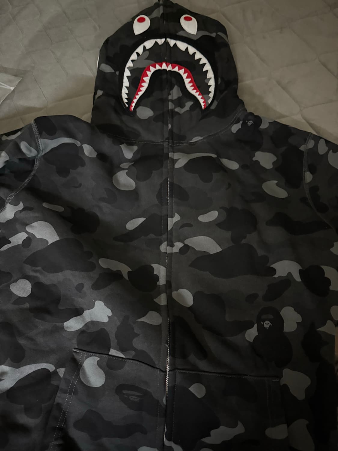 급처)베이프 샤크 후드 집업 흑계 블랙 상품이미지1