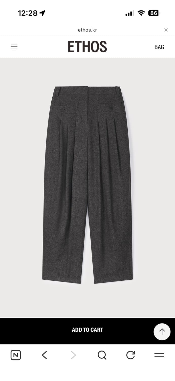 에토스 ROUNDED TUCK TROUSERS 상품이미지1