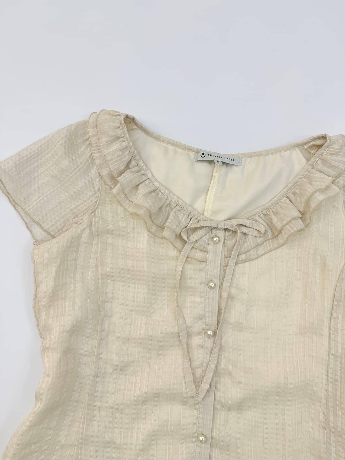 빈티지 레이스 프릴 리본 블라우스 상품이미지4